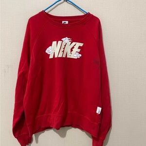 Nike Red Crewneck Sweatshirt with White Graphic Logo